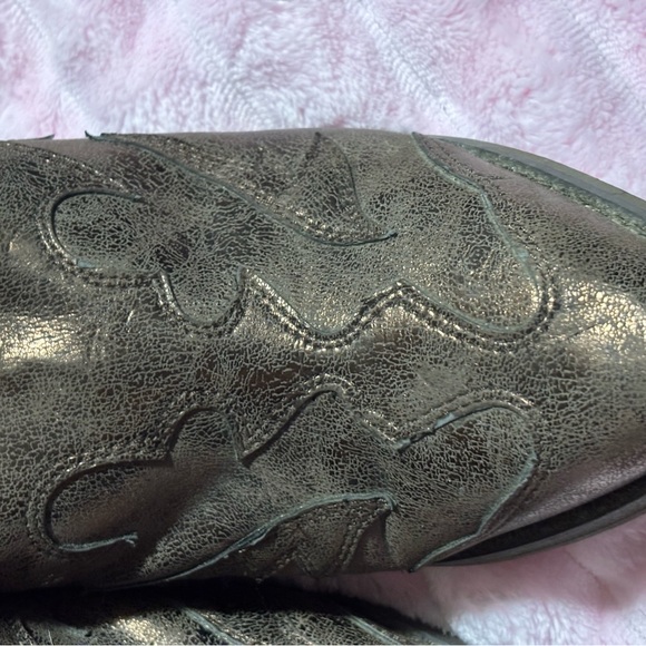 gomoX Western Mule Heels Brown Faux Leather Cowboy Slip On Size 7 - Picture 5 of 9